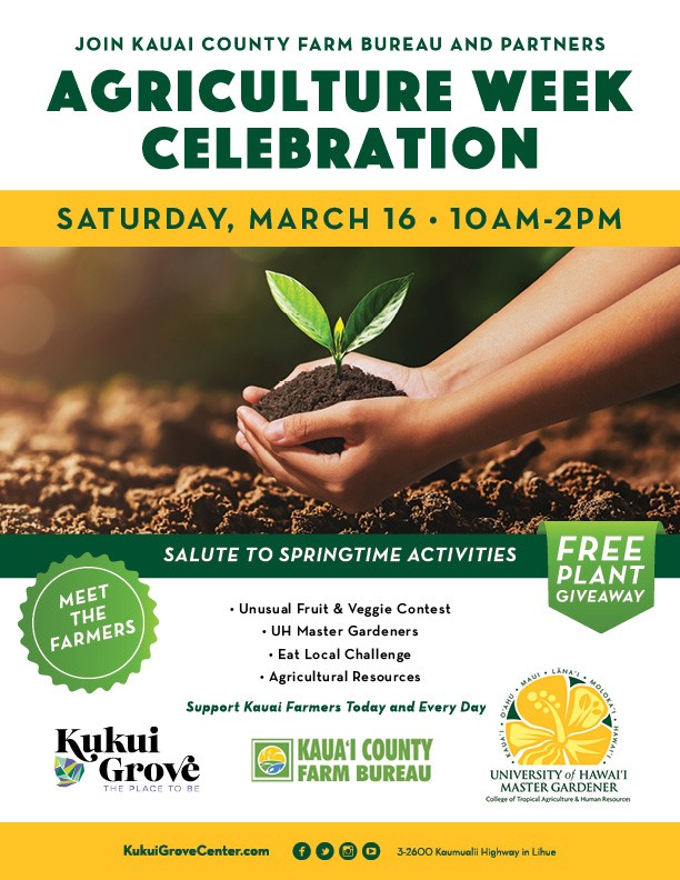 2024 Agriculture Week Celebration and Plant Giveaway Kukui Grove Center